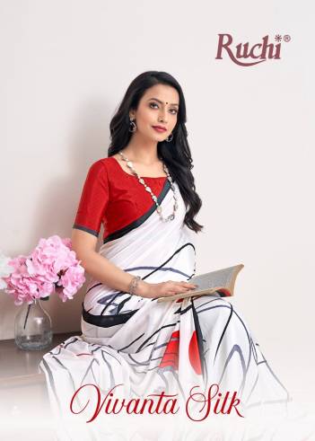 VIVANTA SILK 31ST EDITION BY RUCHI SILK CREPE SAREE WHOLESALER IN INDIA